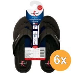 6x Lucovitaal Slipper Orthopedisch 43-44 Zwart Hanger (1 paar)