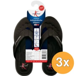 3x Lucovitaal Slipper Orthopedisch 45-46 Zwart Hanger (1 paar)