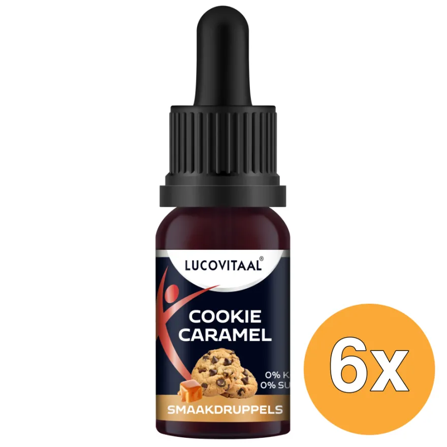 6x Lucovitaal Smaak Druppels -Cookie Caramel (Vegan) (20 ml)