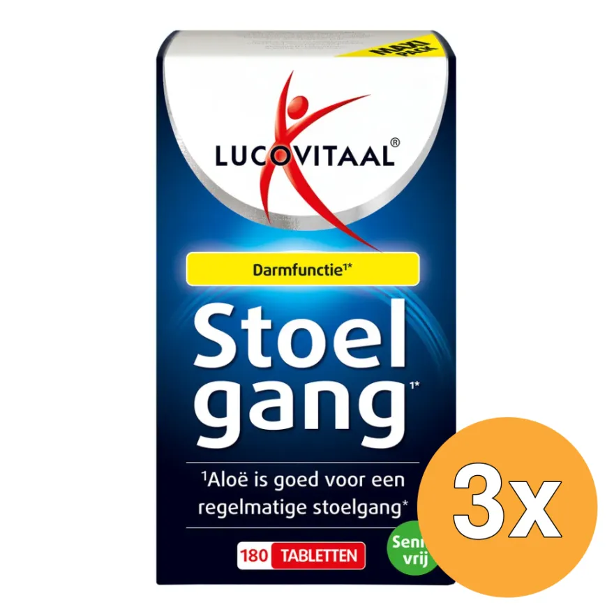 3x Lucovitaal Stoelgang Sennavrij (180 tabletten)