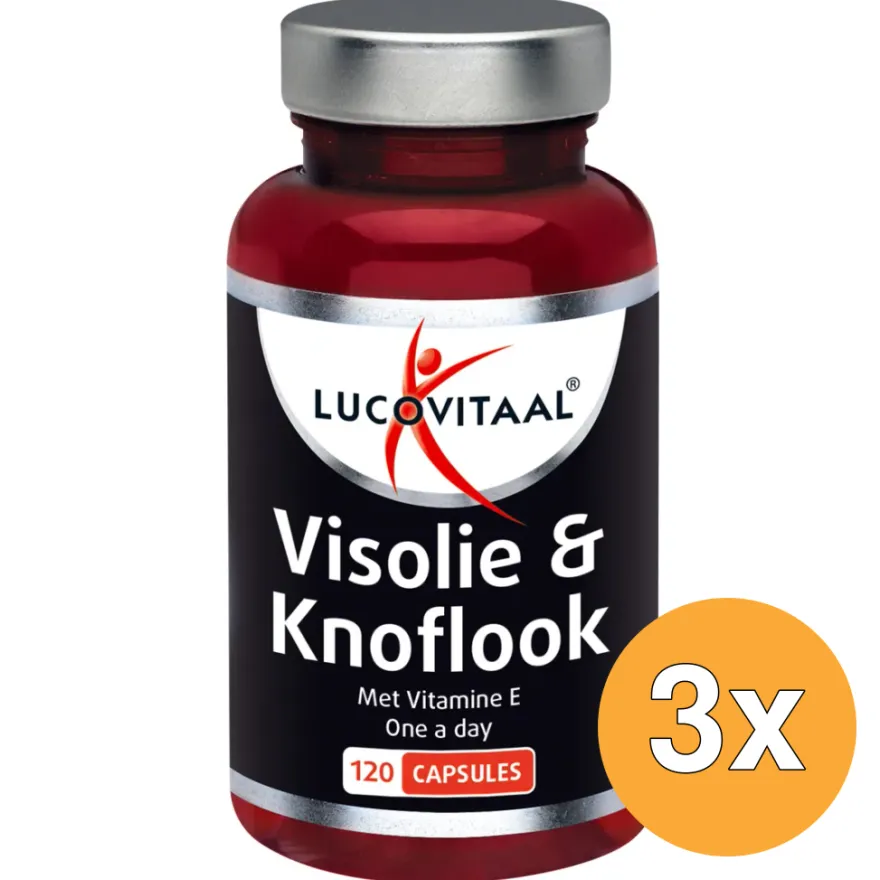 3x Lucovitaal Visolie & Knoflook (120 capsules)