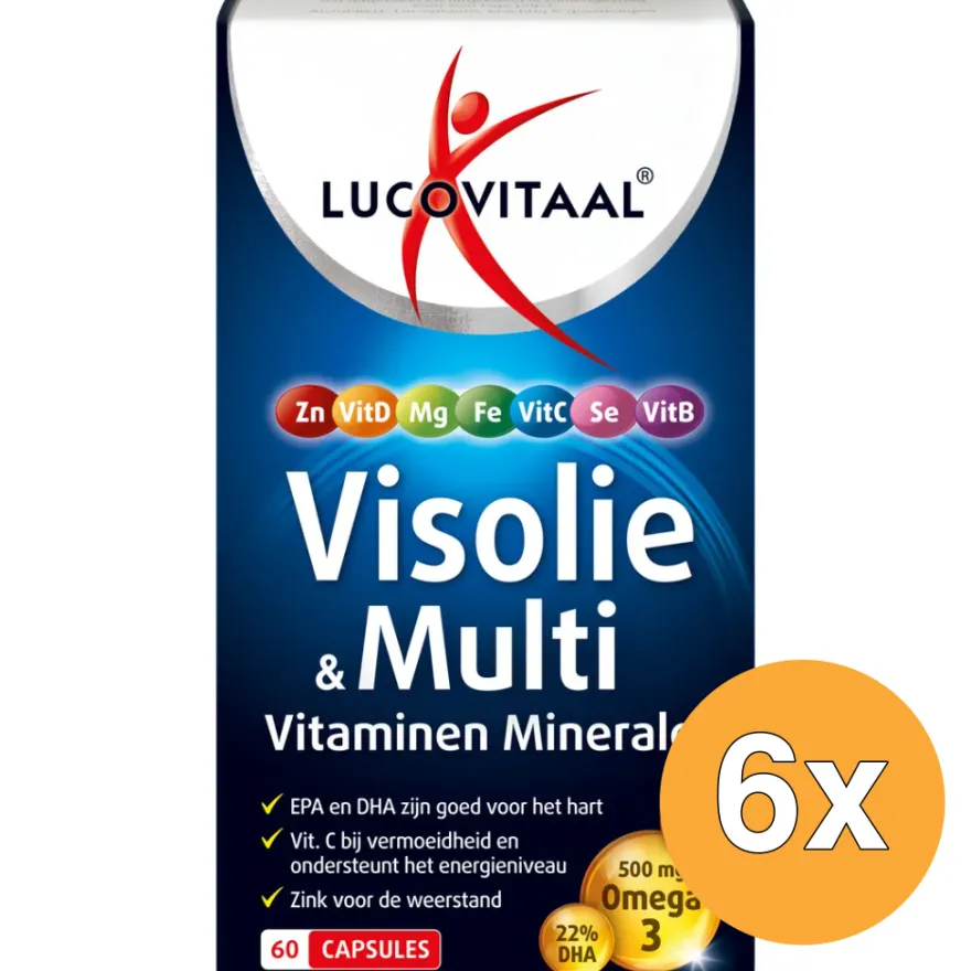 6x Lucovitaal Visolie & Multi Vitaminen Mineralen (60 capsules)