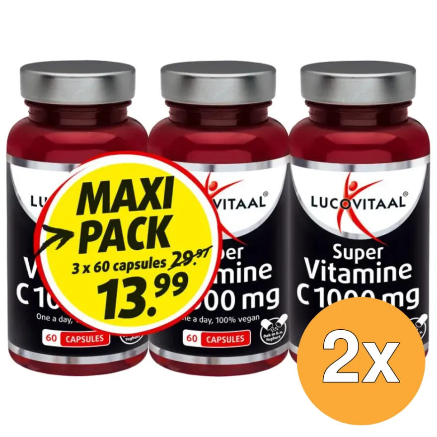 2x Lucovitaal Vitamine C 1000 3-pack (180 stuks)