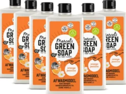 6x Marcel’s Green Soap Afwasmiddel sinaasappel & jasmijn (500 ml)