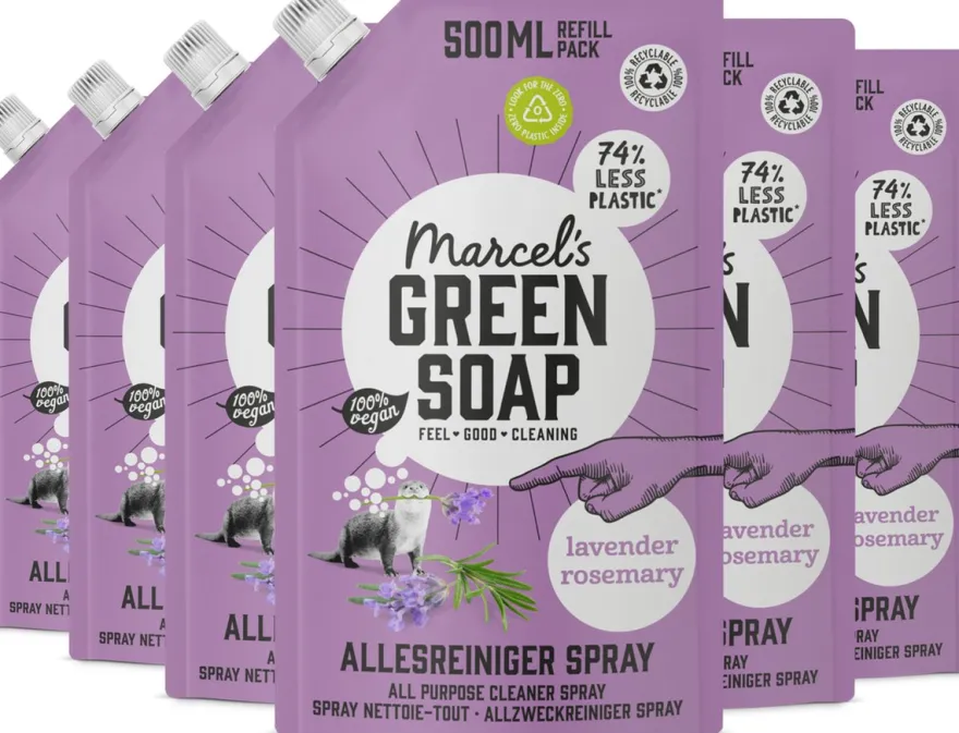 6x Marcel’s Green Soap Allesreiniger Spray Navulling Lavendel & Rozemarijn (500 ml)