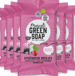 6x Marcel’s Green Soap Cleansing Wipes Patchouli & Cranberry Bio (60 stuks)