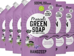 6x Marcel’s Green Soap Handzeep lavendel & rozemarijn navul (500 ml)