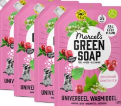 4x Marcel’s Green Soap Wasmiddel Universeel Patchouli & Cranberry Navulling (1000 ml)