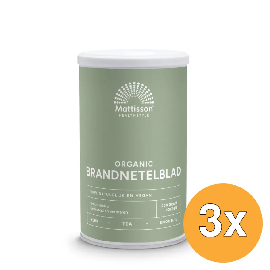 3x Mattisson Absolute Brandnetelblad Poeder Raw Bio (200 gr)
