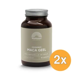 2x Mattisson Biologische Active Maca 750Mg Bio (90 vega capsules)