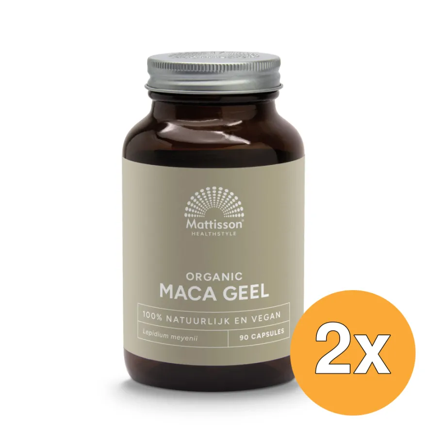 2x Mattisson Biologische Active Maca 750Mg Bio (90 vega capsules)
