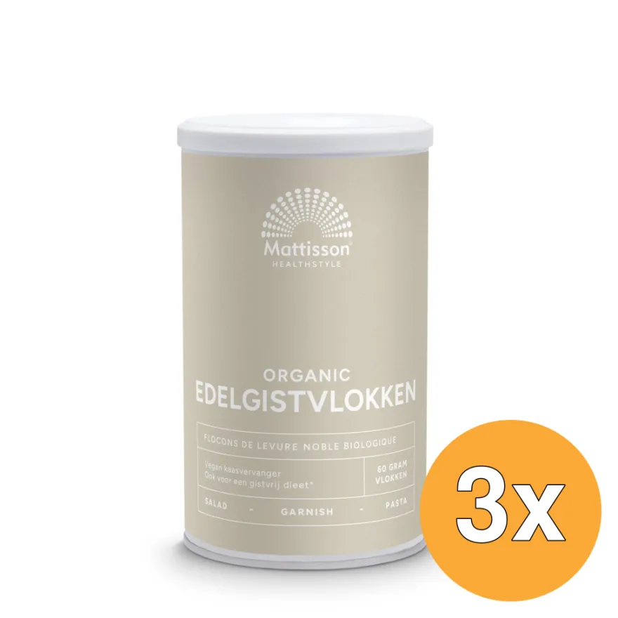 3x Mattisson Biologische Edelgistvlokken (60 gr)