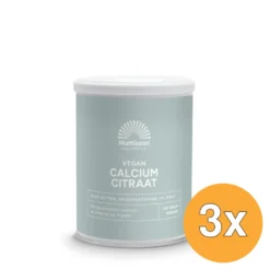 3x Mattisson Calcium Citraat Poeder – 21% Elementair Calcium (125 gr)