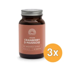 3x Mattisson Cranberry D-Mannose Met Berendruif Extract (90 tabletten)