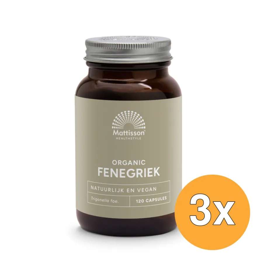 3x Mattisson Fenegriek Bio (120 vega capsules)
