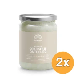 2x Mattisson Kokosnootolie Geurloos Bio (500 gr)