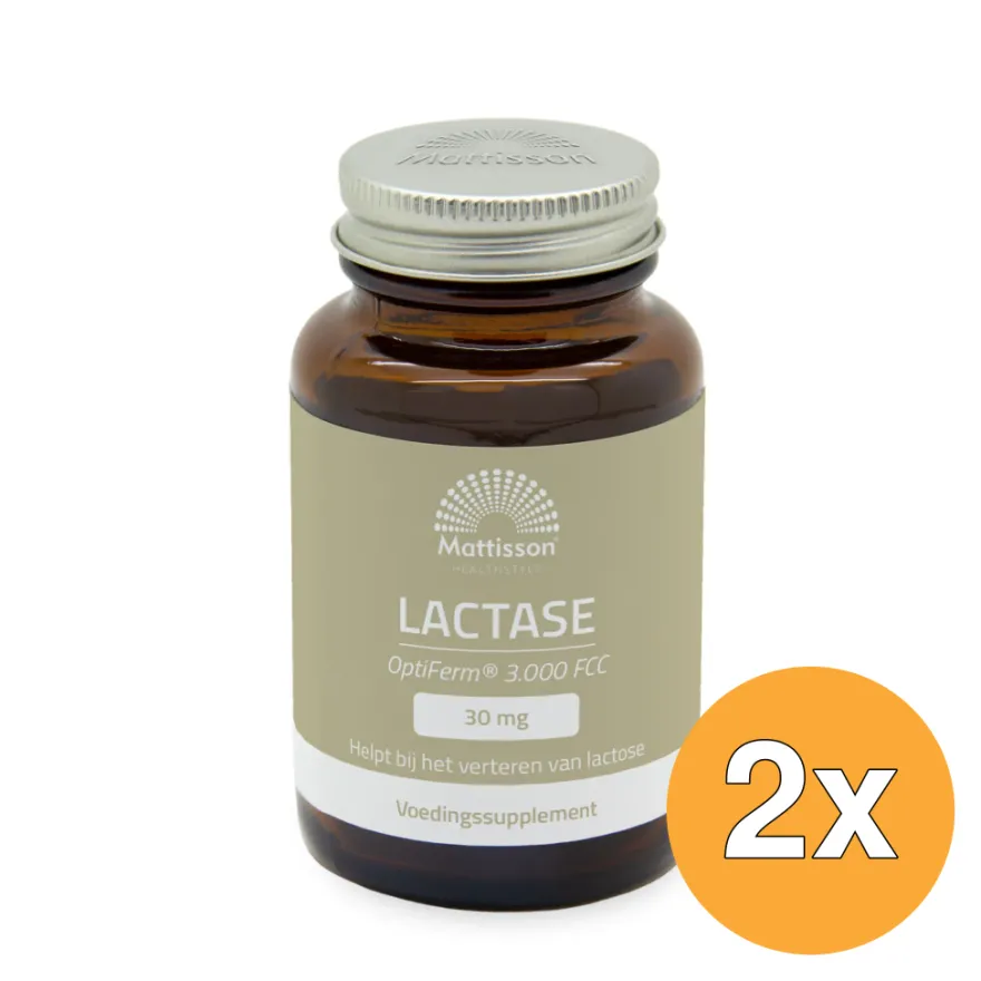 2x Mattisson Lactase Optiferm 3000 Fcc (90 capsules)
