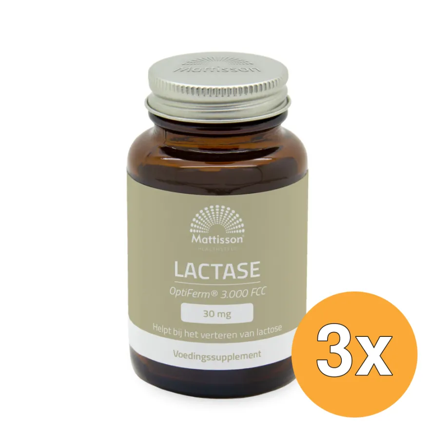 3x Mattisson Lactase Optiferm 3000 Fcc (90 capsules)