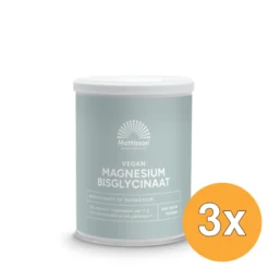 3x Mattisson Magnesium Bisglycinaat Poeder 11% Elem Magnesium (200 gr)