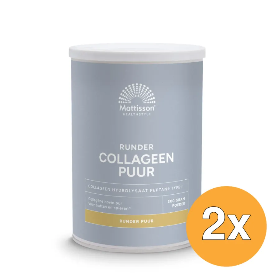 2x Mattisson Runder Collageen Poeder Peptan (300 gr)