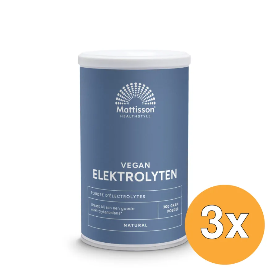 3x Mattisson Vegan Elektrolyten Poeder Naturel (300 gr)