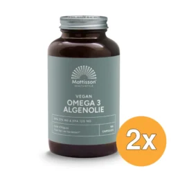 2x Mattisson Vegan Omega 3 Algenolie Dha 37 5Mg Epa 125Mg (180 softgels)