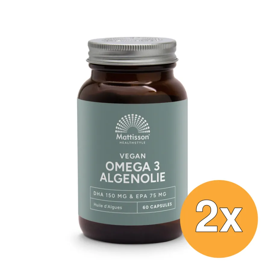 2x Mattisson Vegan Omega 3 Algenolie Dha 150Mg Epa 75Mg (60 vega capsules)