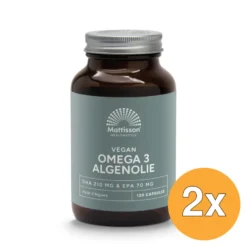 2x Mattisson Vegan Omega-3 Algenolie Dha 210Mg Epa 70Mg (120 vega capsules)