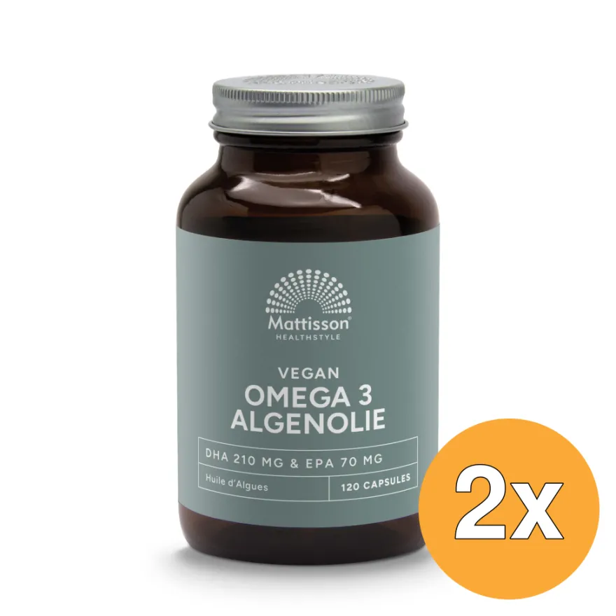 2x Mattisson Vegan Omega-3 Algenolie Dha 210Mg Epa 70Mg (120 vega capsules)