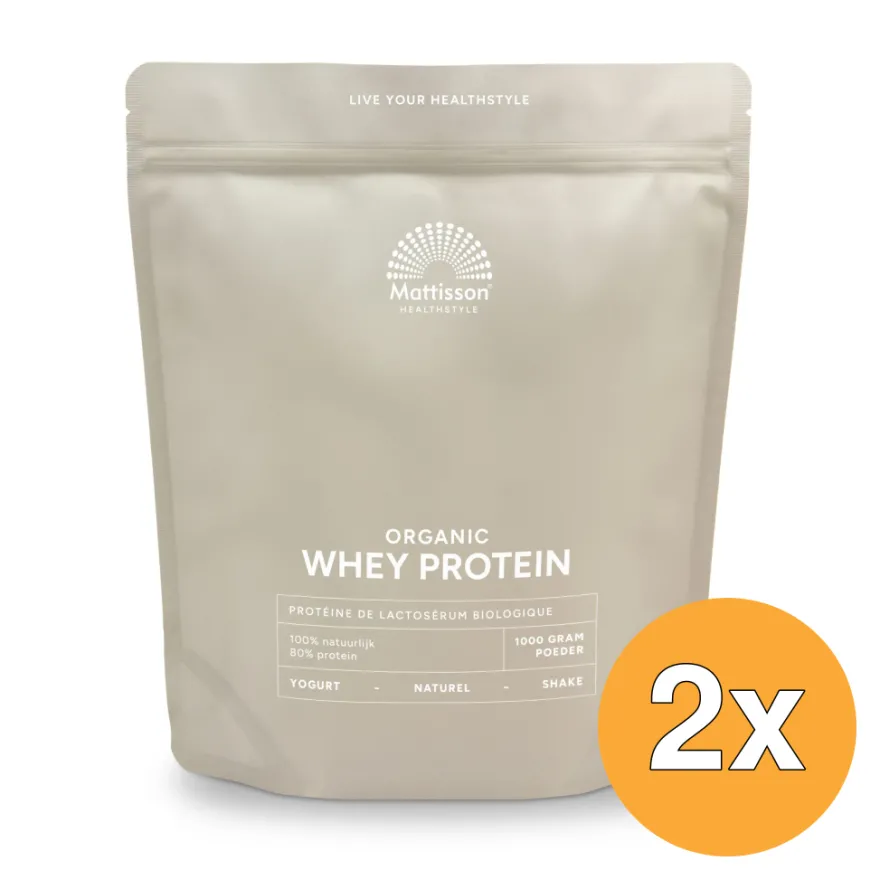 2x Mattisson Whey Proteïne Poeder Naturel 80% (1000 gr)