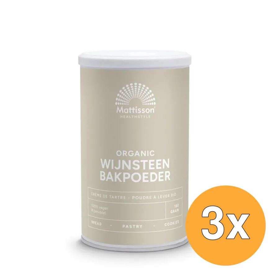 3x Mattisson Wijnsteenbakpoeder Bio (180 gr)