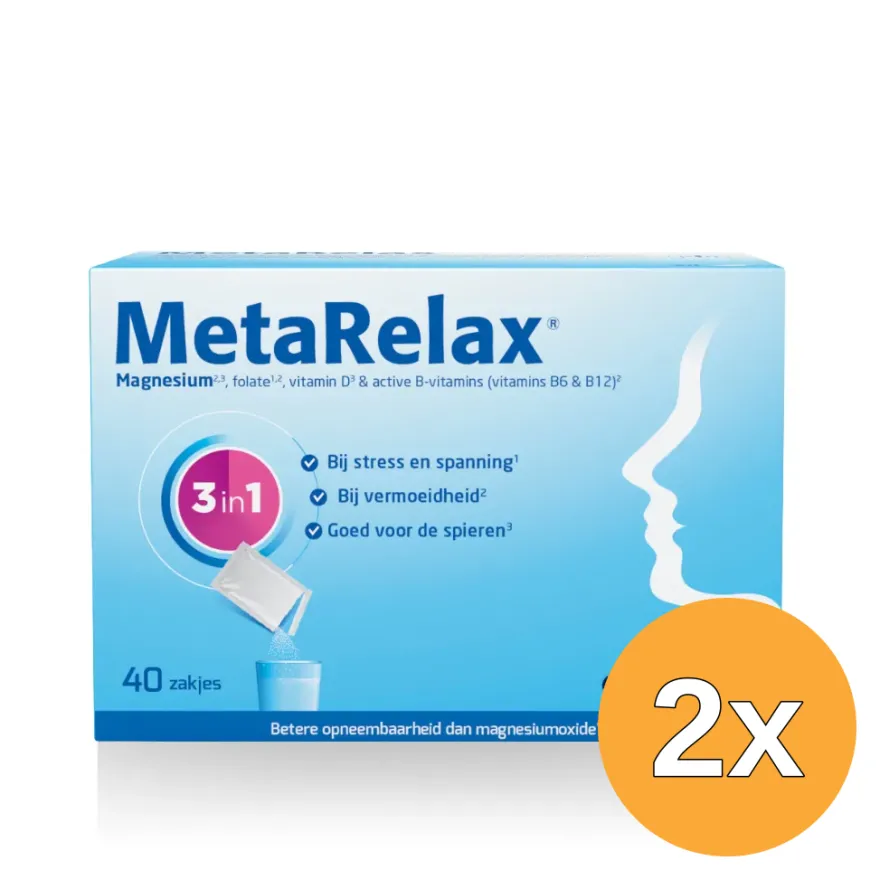 2x Metagenics MetaRelax® Magnesium (40 zakjes)