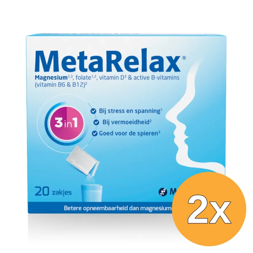 2x Metagenics MetaRelax® Magnesium (20 zakjes)