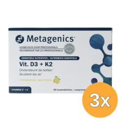 3x Metagenics Vitamine D3 +K2 NFD (56 kauwtabletten)