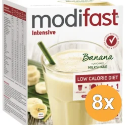 8x Modifast Intensive Milkshake Banaan 8 Zakjes (440 gr)