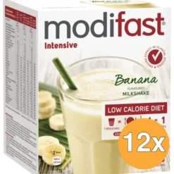 12x Modifast Intensive Milkshake Banaan 8 Zakjes (440 gr)