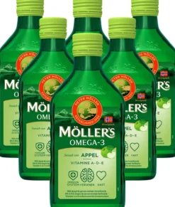 6x Mollers Omega-3 Levertraan Appel (250 ml)
