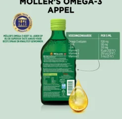 6x Mollers Omega-3 Levertraan Appel (250 ml)