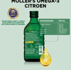 6x Mollers Omega-3 Levertraan Citroen (250 ml)