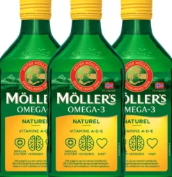 3x Mollers Omega-3 Levertraan Naturel (250 ml)