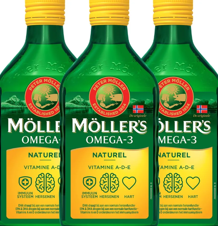 3x Mollers Omega-3 Levertraan Naturel (250 ml)