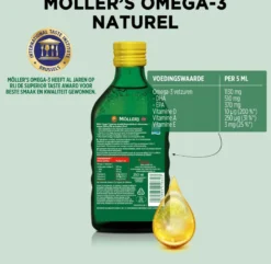 3x Mollers Omega-3 Levertraan Naturel (250 ml)