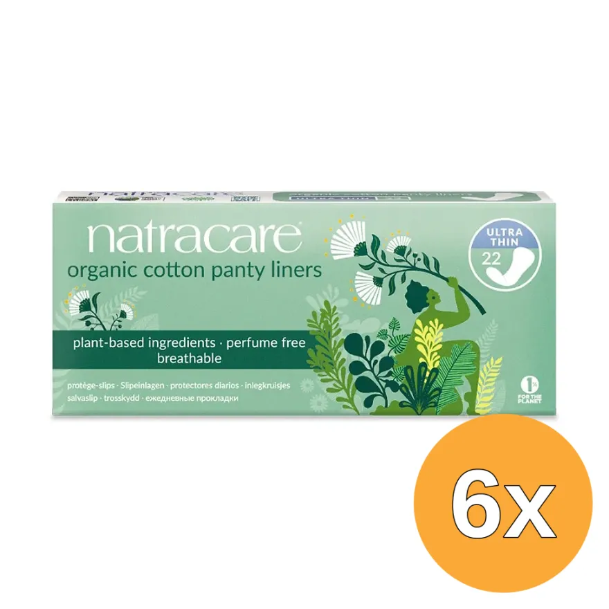 6x Natracare Inlegkruisjes ultra dun (22 stuks)