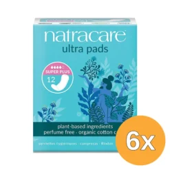 6x Natracare Maandverband super plus (12 stuks)