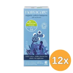 12x Natracare Tampons normaal met inbrenghuls (16 stuks)