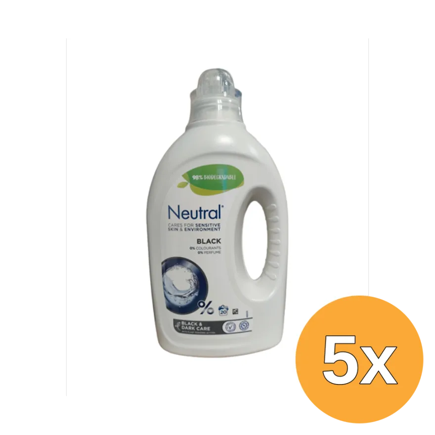 5x Neutral Wasmiddel Vloeibaar Zwart (1000 ml)