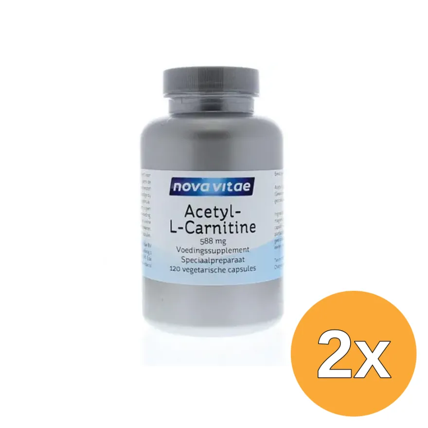 2x Nova Vitae Acetyl-l-carnitine 588 mg (120 vega capsules)