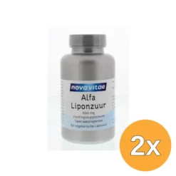 2x Nova Vitae Alfa Liponzuur 600 Mg (60 vega capsules)