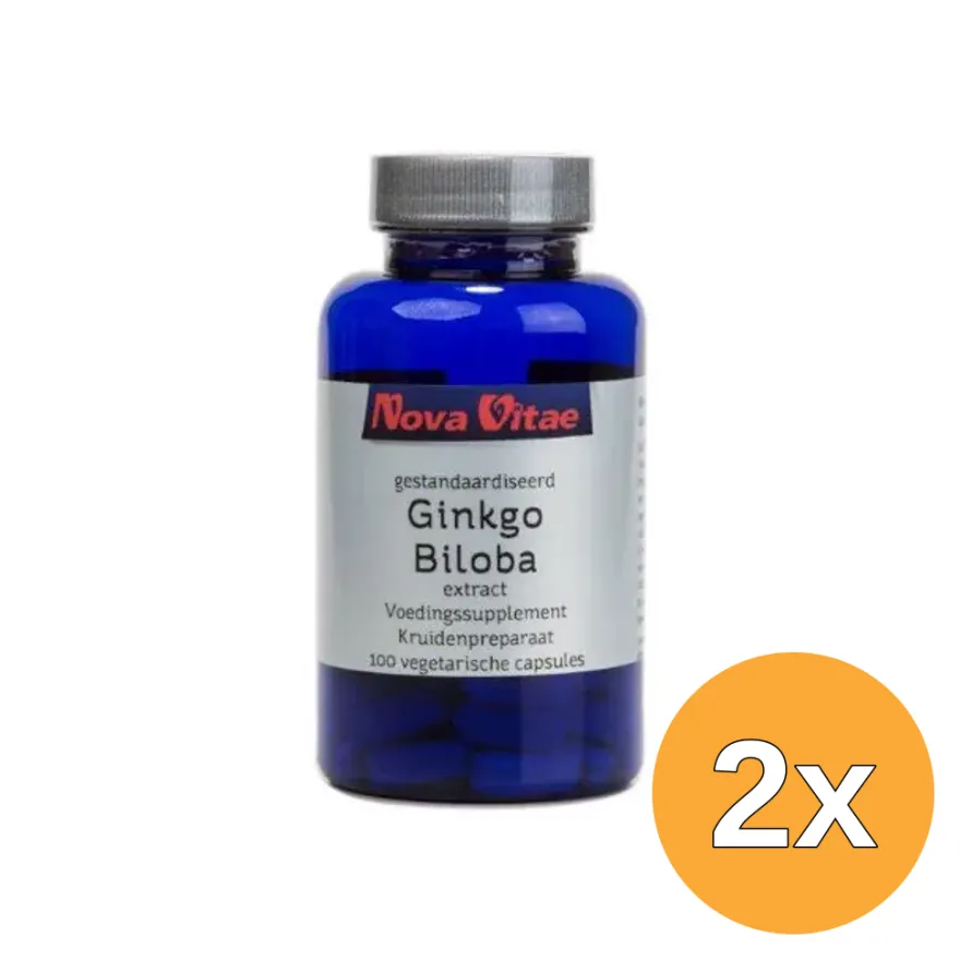 2x Nova Vitae Ginkgo biloba extract 120 mg (100 vega capsules)