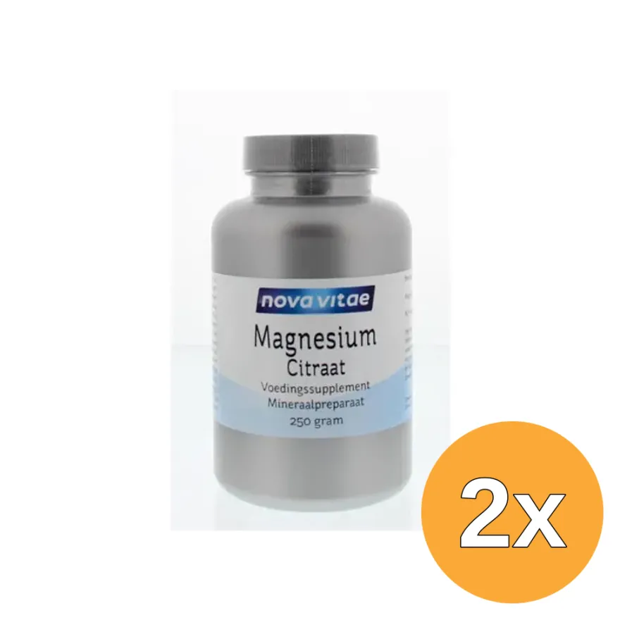 2x Nova Vitae Magnesium Citraat Poeder (250 gr)